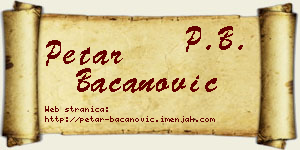 Petar Bacanović vizit kartica